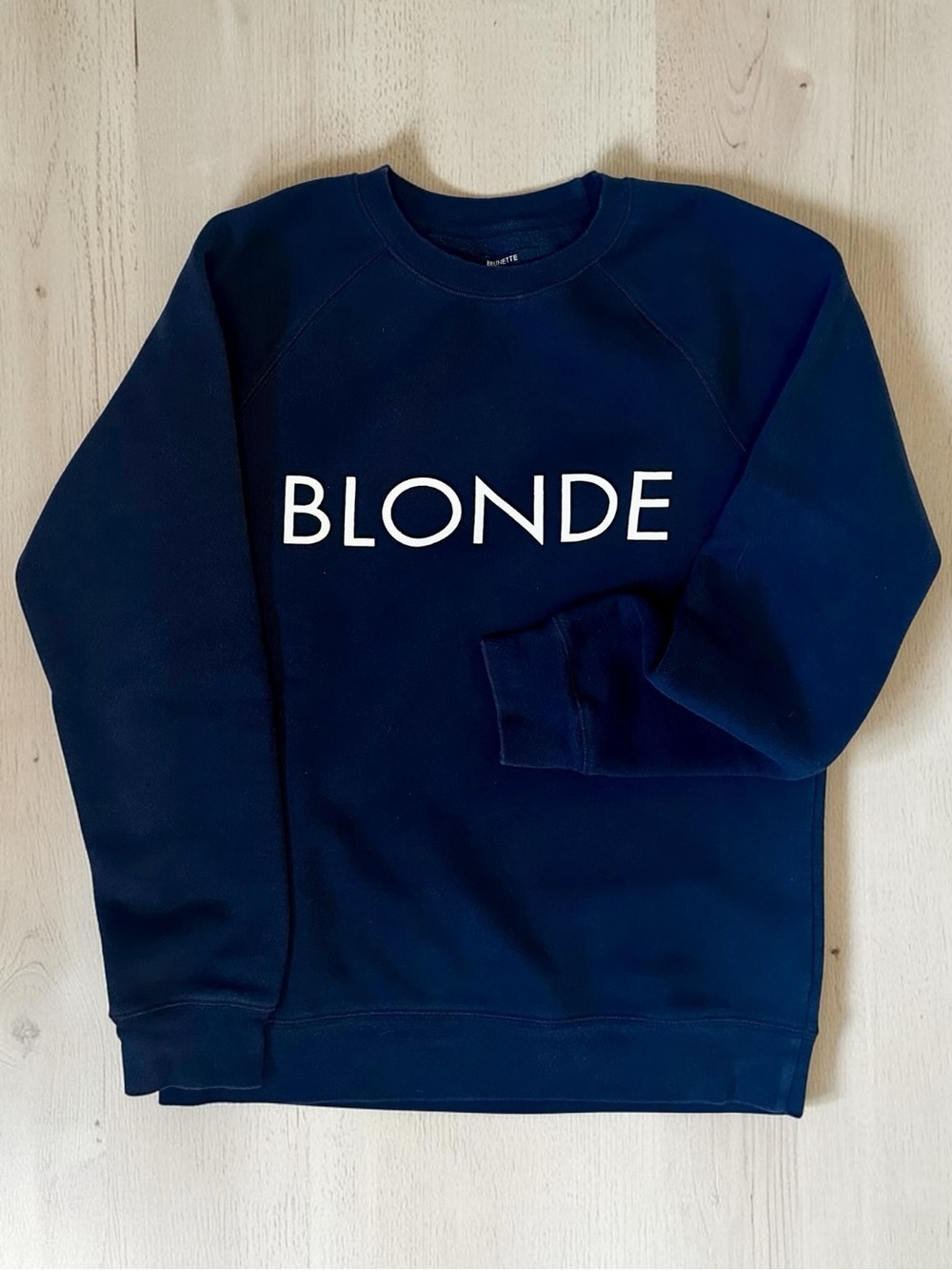 Brunette The Label Navy Crewneck Sweatshirt Woman Size S/M (blonde)